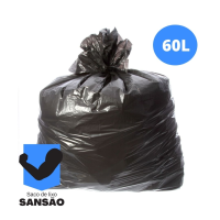 SACO P/LIXO PRETO 60LT REF. 6/7 MC ATL REF ESP 1,1KG 60X60CM