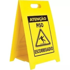 PLACA SINALIZ PISO MOLHADO AMARELO 610X300M